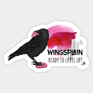 Wingsplain Raven Eating Nectar - Wingspan Board Game Sticker